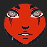 Das rot-schwarze Markenlogo von KittyMocap mit einer stilisierten roten Gesichtsillustration, die als charakteristisches Symbol der Marke dient.
