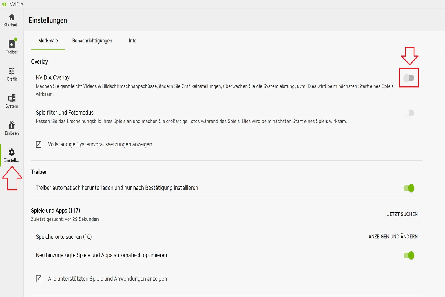 Auf der Einstellungsseite von GeForce Experience empfiehlt es sich, das Grafik-Overlay (Pop-up-Benachrichtigungen) im Benachrichtigungszentrum zu deaktivieren. Das hilft, Performance-Einbrüche und Störungen bei der Nutzung von Virtual Desktop zu vermeiden.