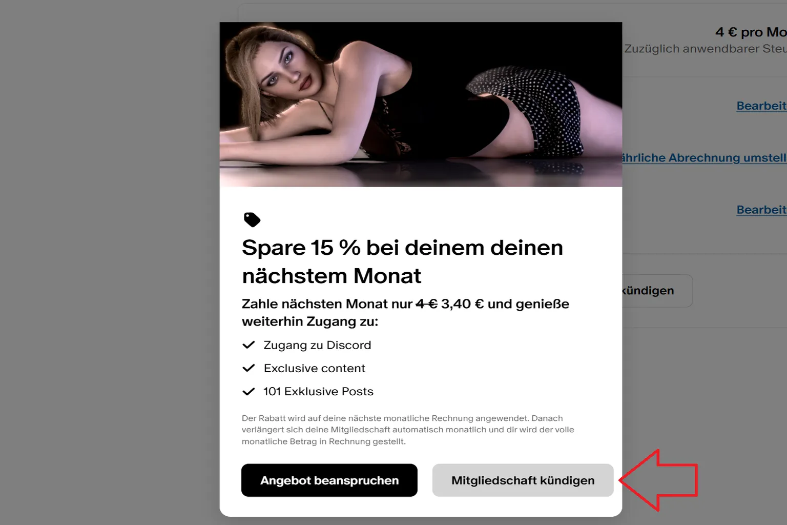 Das System fragt zur Bestätigung nach. Klicke erneut auf den roten Bestätigungsbutton, um fortzufahren.