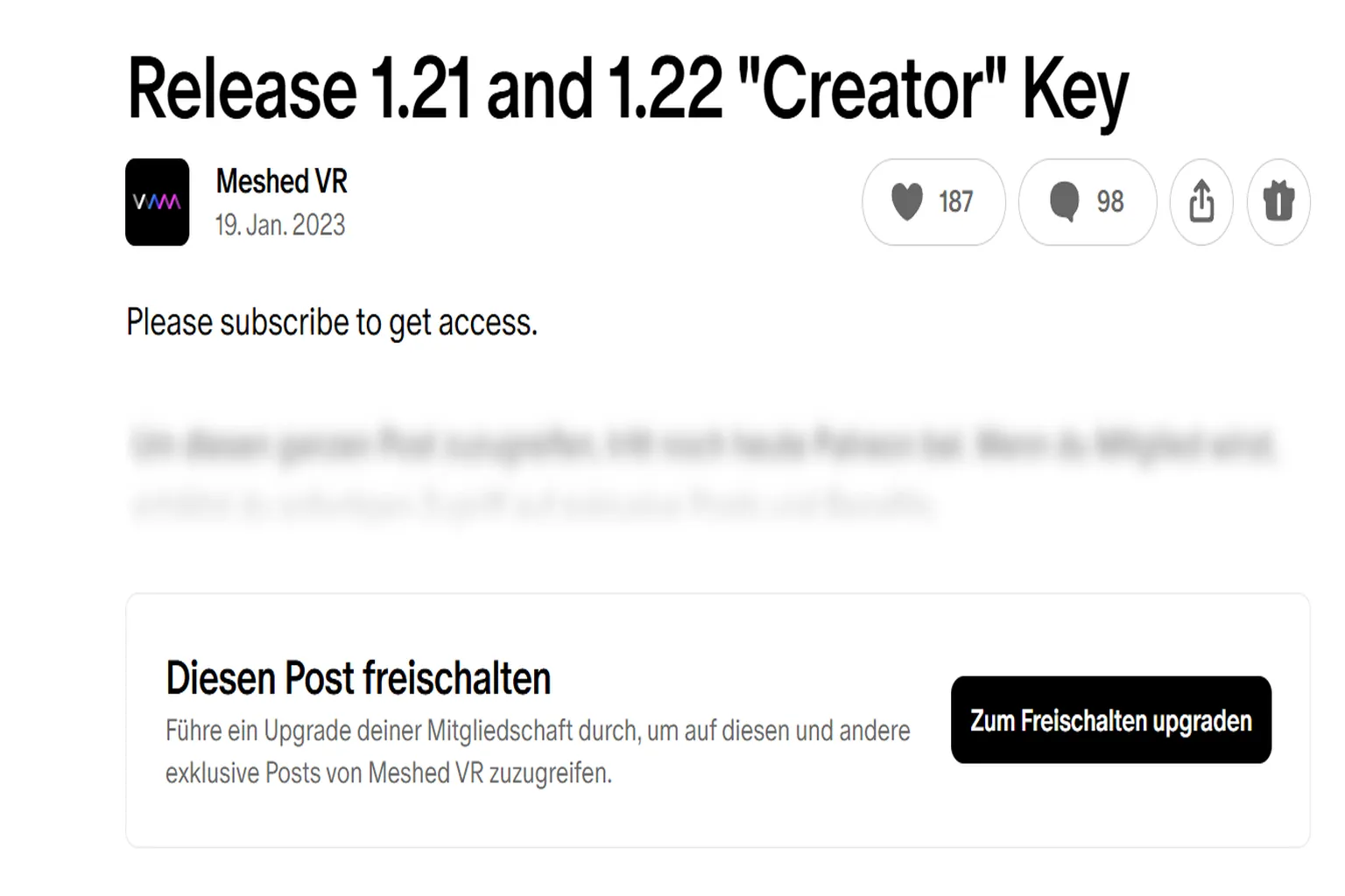Ohne ein VAM Creator-Abo kannst du den Aktivierungsschlüssel für die jeweilige Version nicht erhalten.