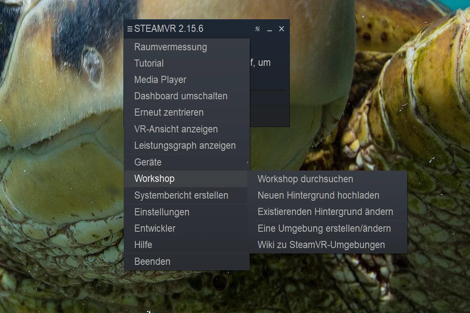Mit der integrierten Workshop-Funktion kannst du virtuelle Umgebungen und Szenen durchsuchen, hochladen und bearbeiten.