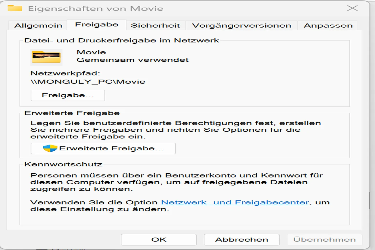 Freigegebener Ordner erfolgreich eingerichtet, die Ordner sind jetzt im VR-Player zugänglich.
