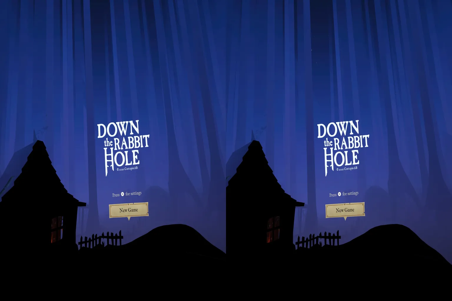 Stereo output preview of a VR game recording, showing the recorded result from both eyes in a stereoscopic view.