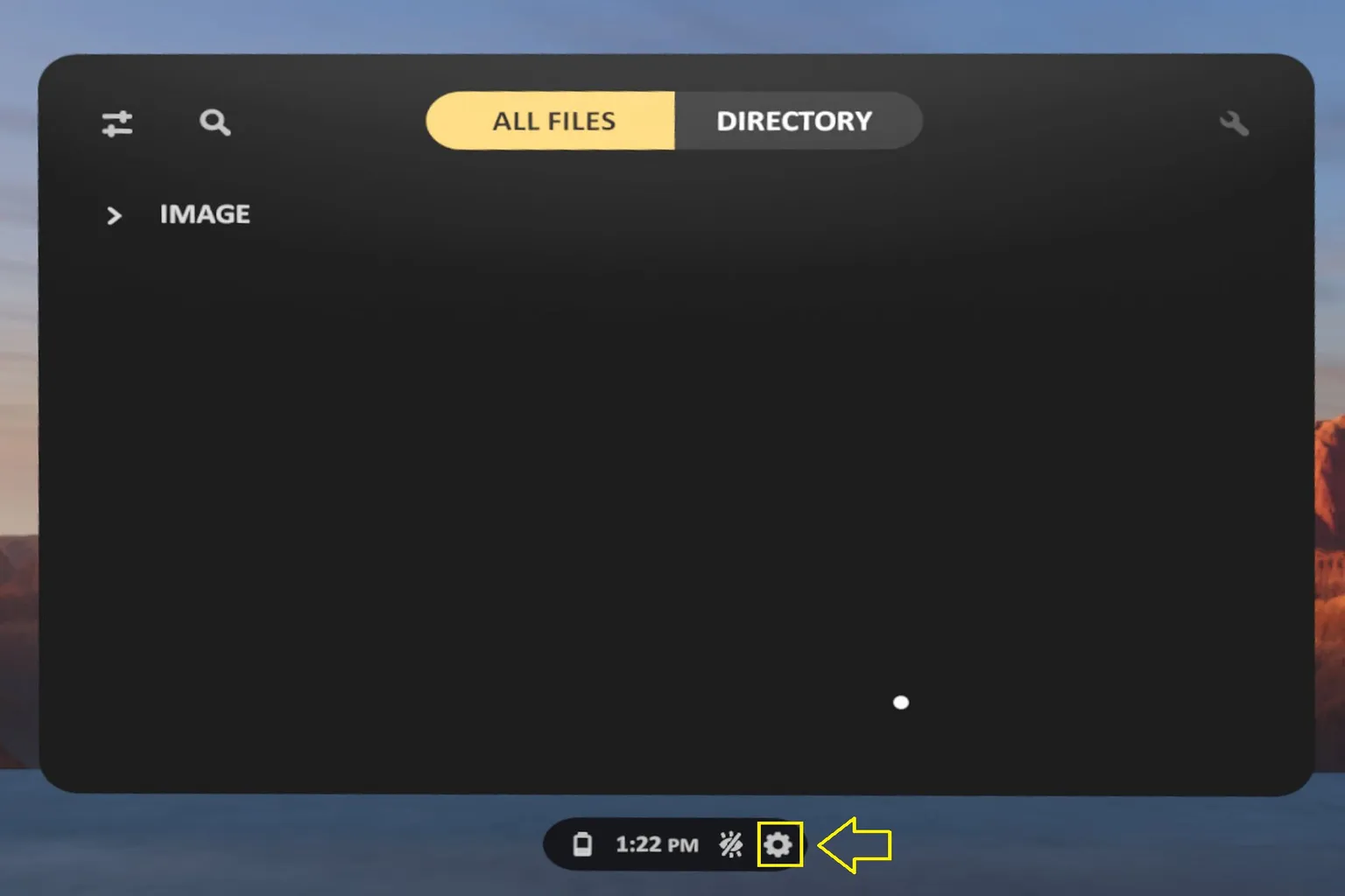 SKYBOX menu with the “Hide current folder” option selected to manage hidden folders.