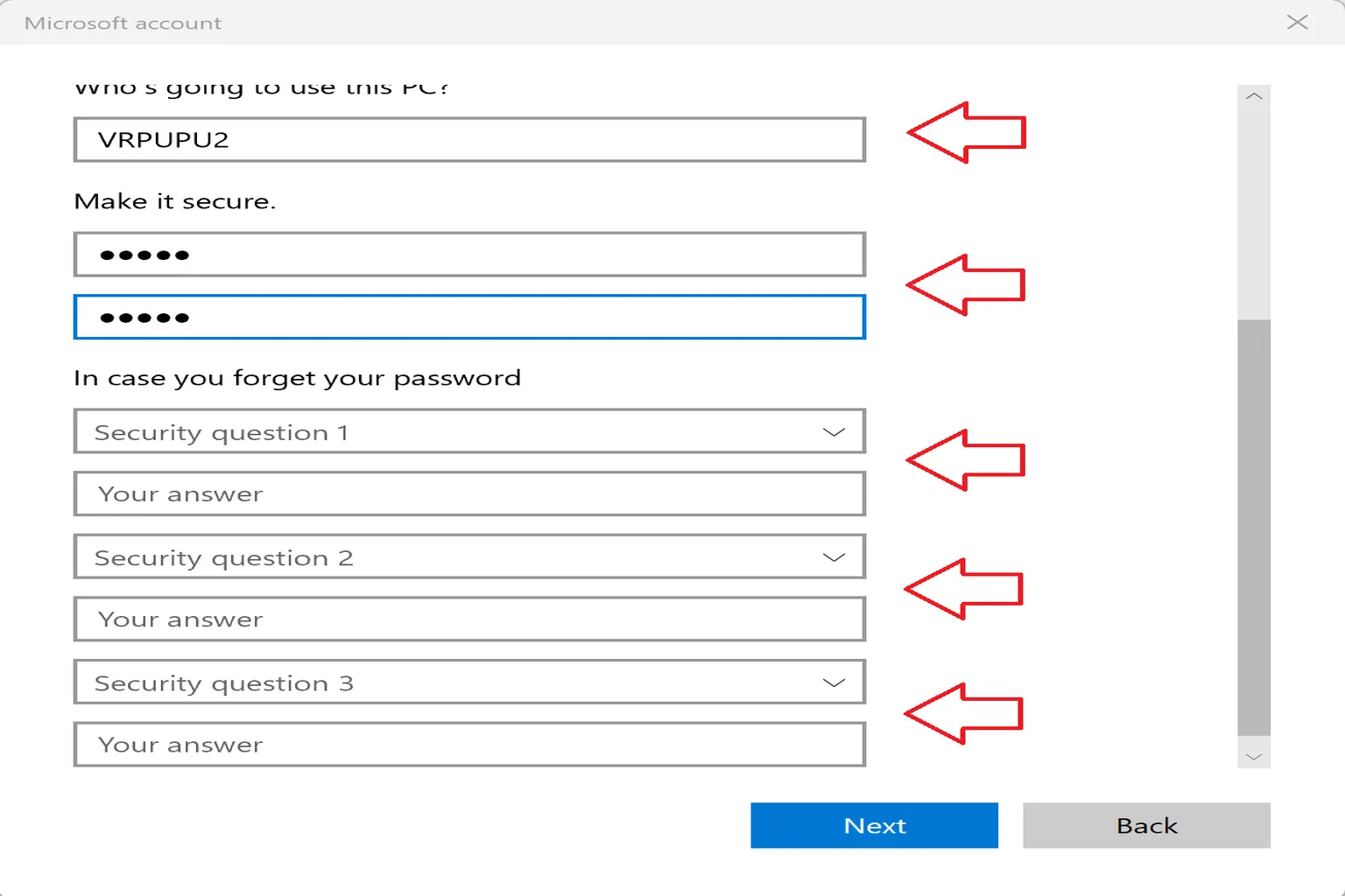 Account creation completed, with the local user ready to be used for Samba (SMB) playback.
