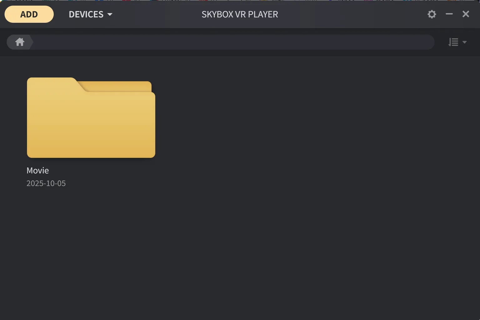 Successful folder addition screen showing a list of Movie folders