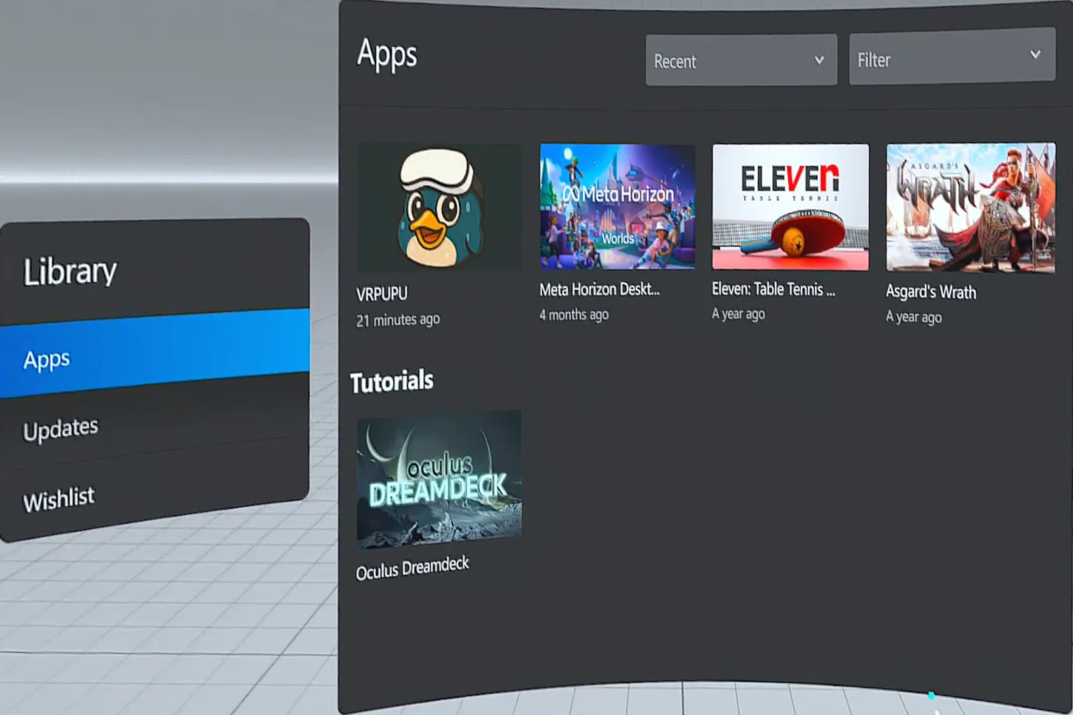 The added non-Steam game successfully appearing in the Meta Quest library page.