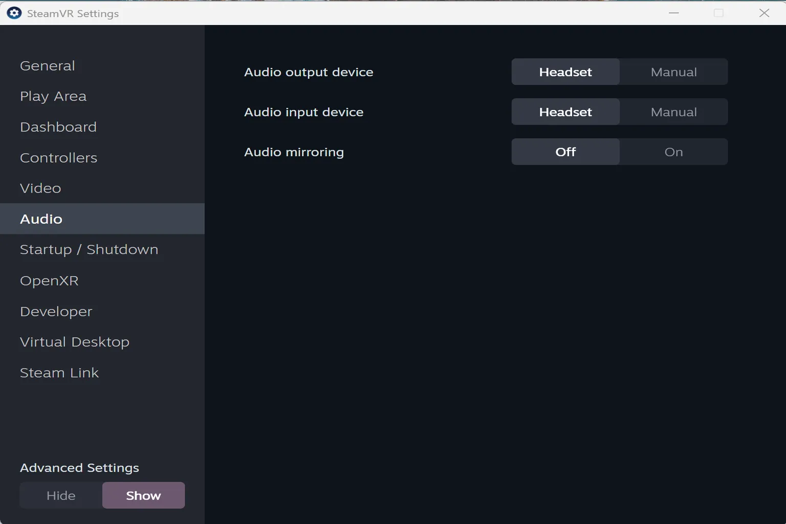 In the audio input, output, and mirroring settings, you can assign the headset as your main audio device.