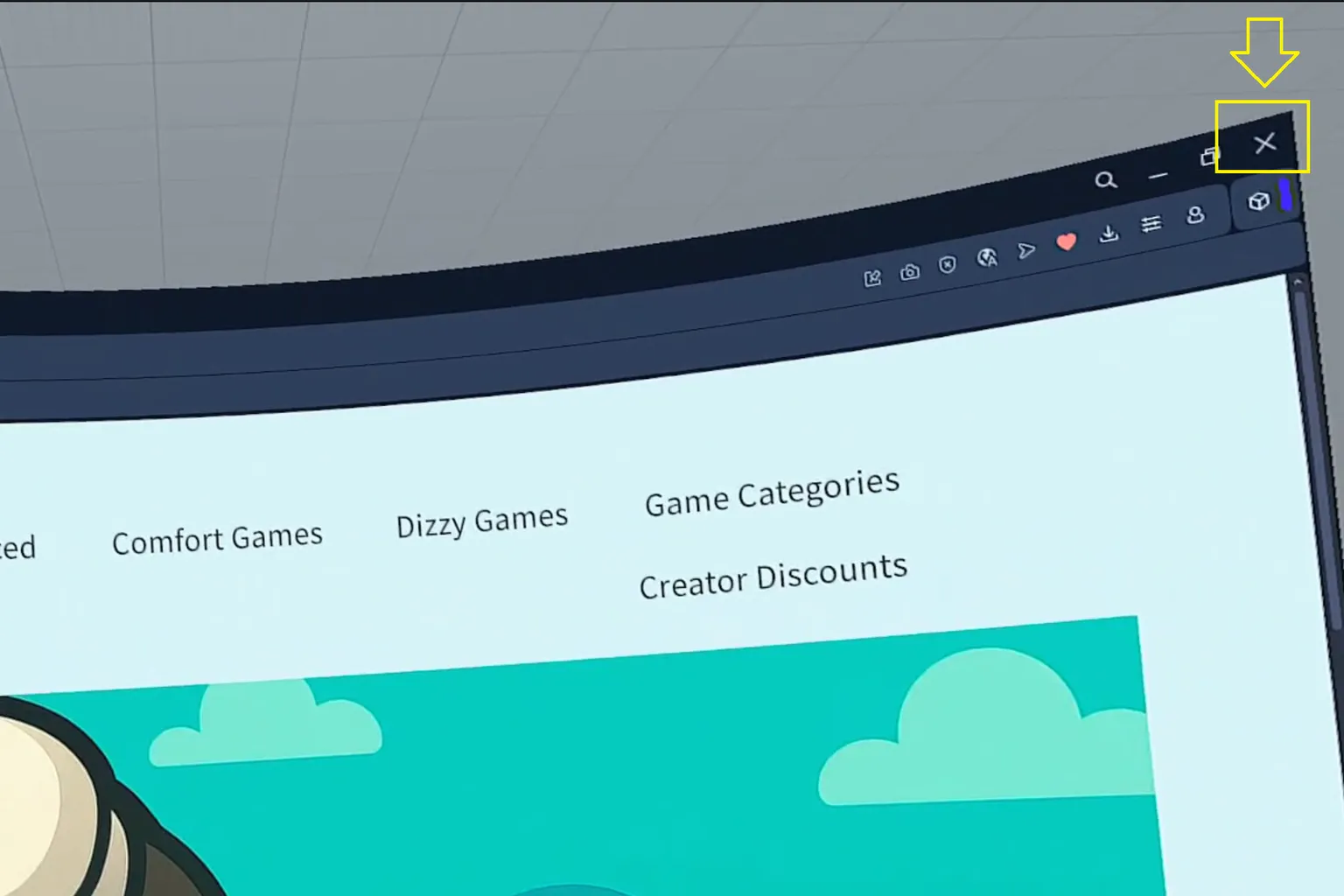An example of closing a desktop app window, ending the display of a streamed application.