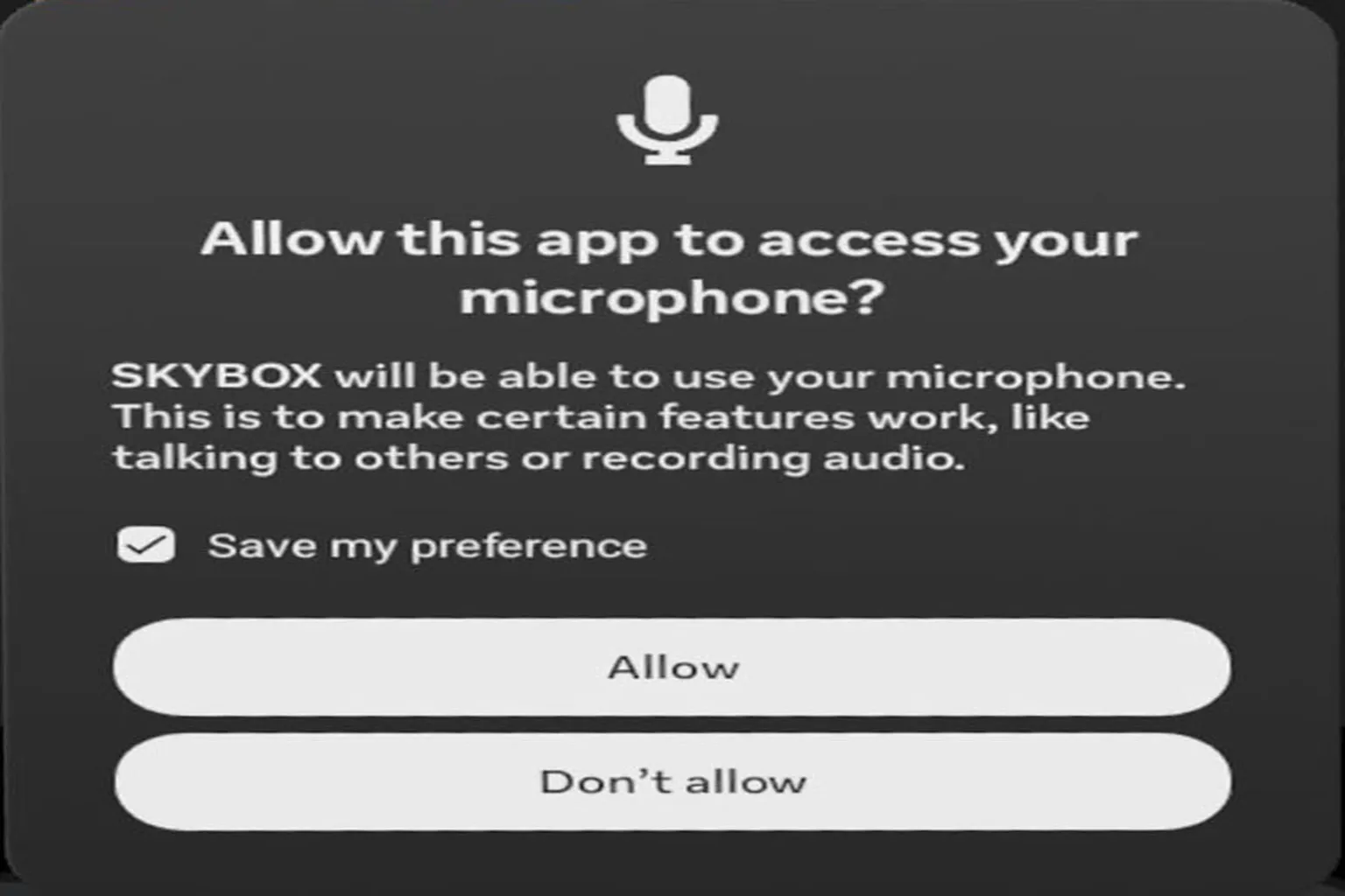 Before entering a room, you need to create a Meta Avatar and allow microphone access.