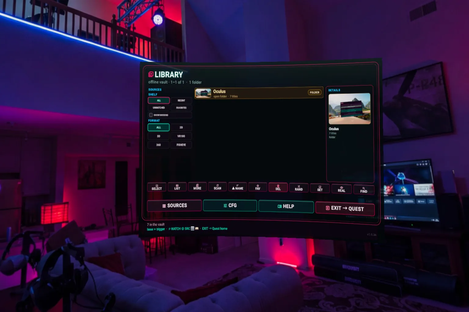 Finally VR Video Player video library and virtual environment on Meta Quest