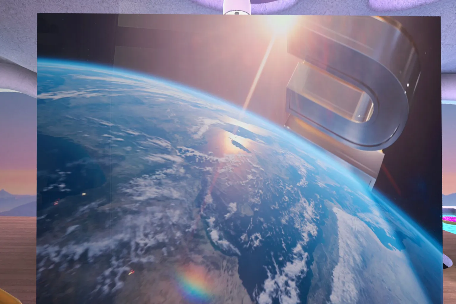 PLAY'A VR Video Player virtual playback environment on Meta Quest with a large-screen video display