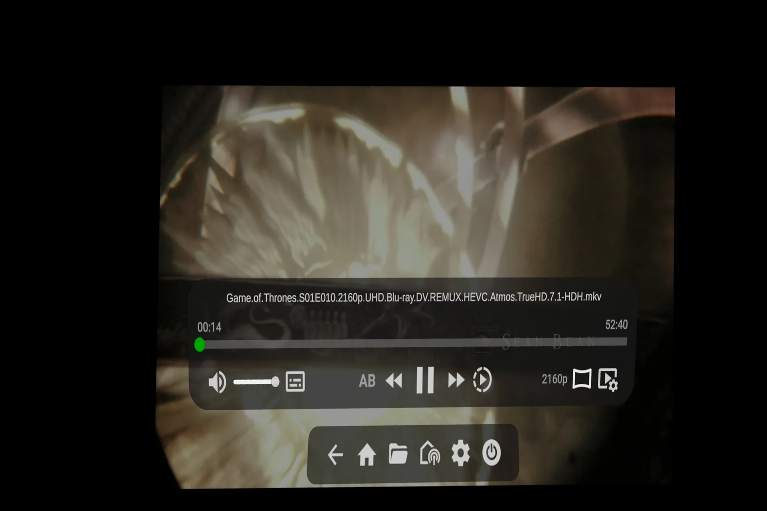 Start VR playback screen and controls while watching a video on Meta Quest