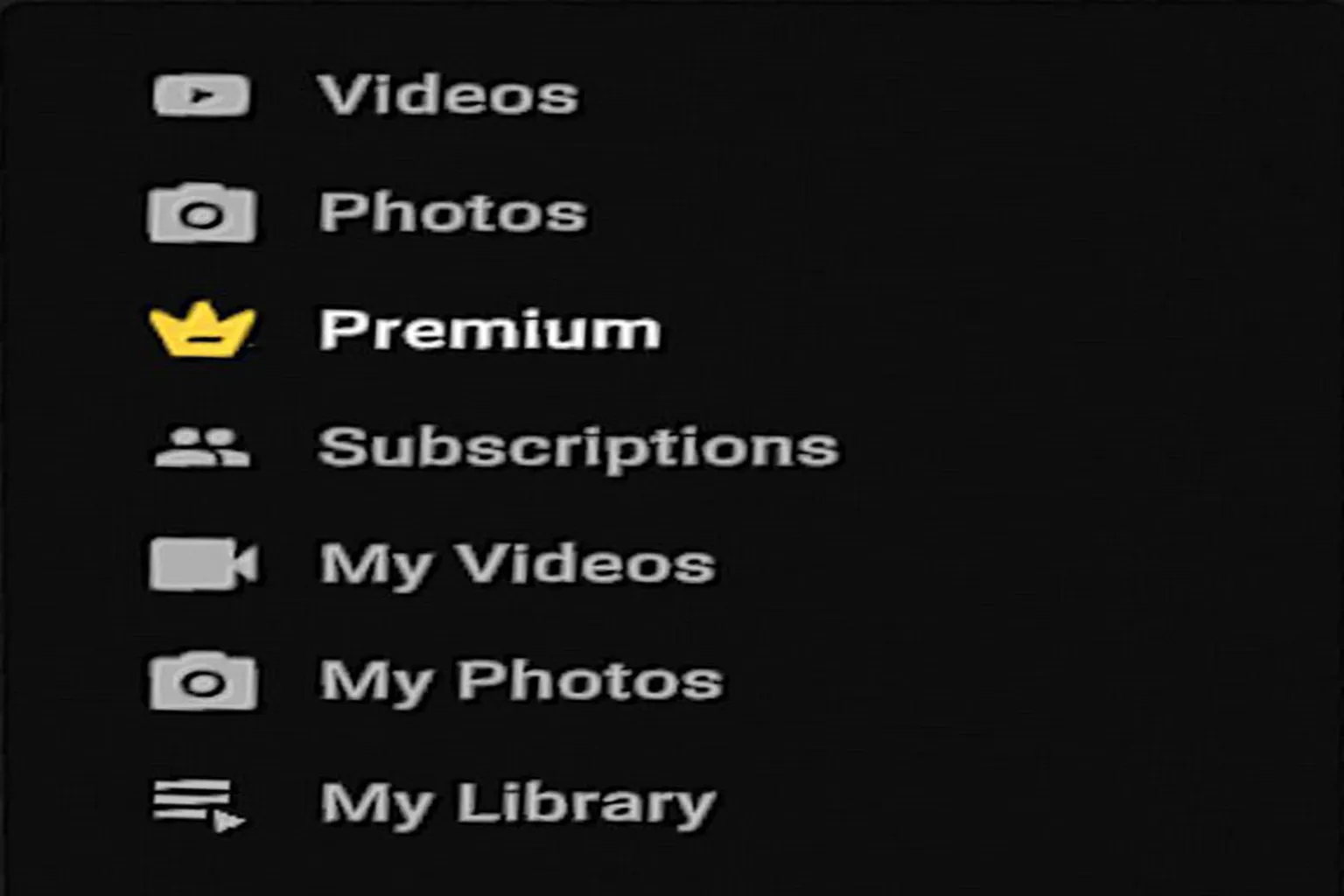 Menú de categorías de DeoVR con filtros como Sandbox, imágenes 3D, anime, música y naturaleza.