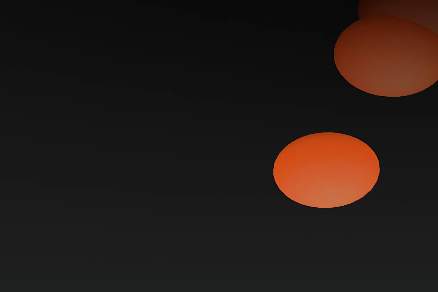 Fondo virtual Orange bubbles de DeoVR con esferas naranjas sobre un fondo oscuro.