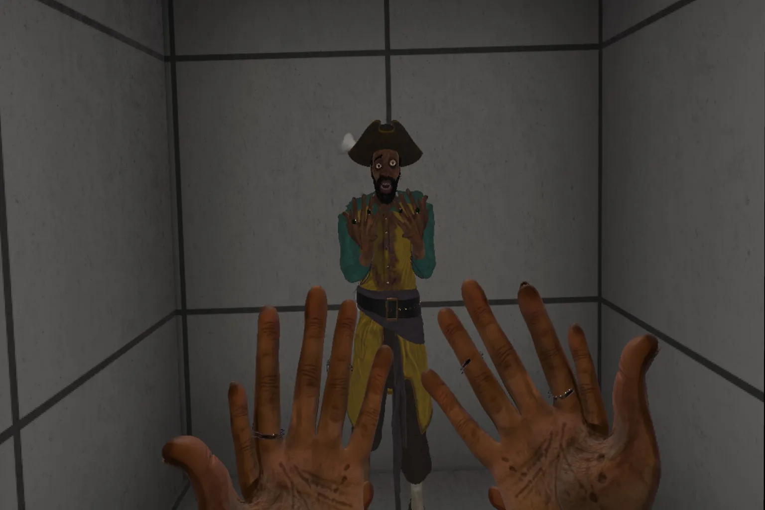 Mod de avatar Captain Clark en BONELAB visto en primera persona.
