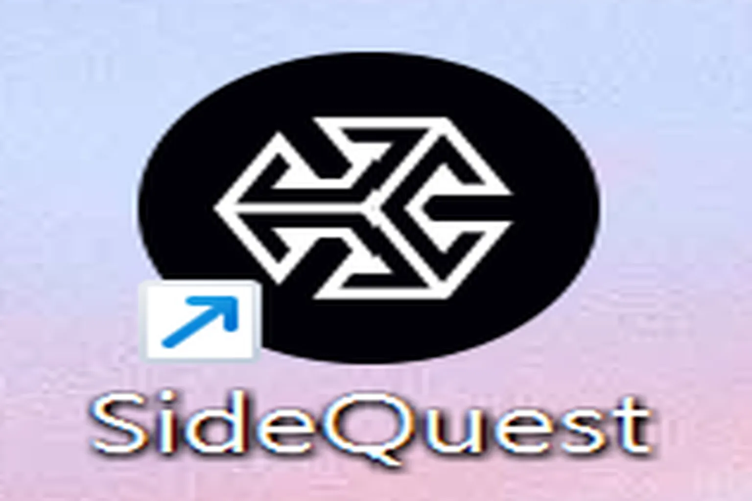 Icône SideQuest affichée sur le bureau Windows après installation