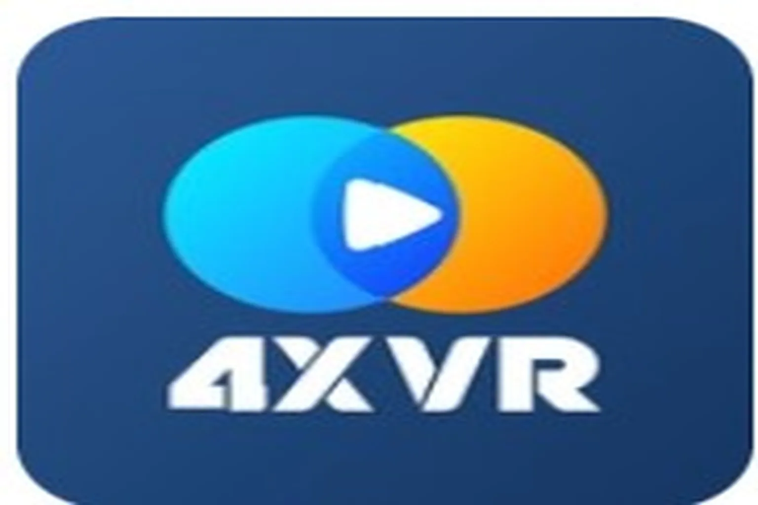 Logo 4XVR sur fond bleu avec icône de lecture