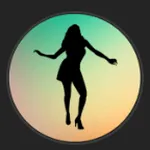 Logo VirtualPassionVR avec silhouette féminine noire sur fond dégradé circulaire