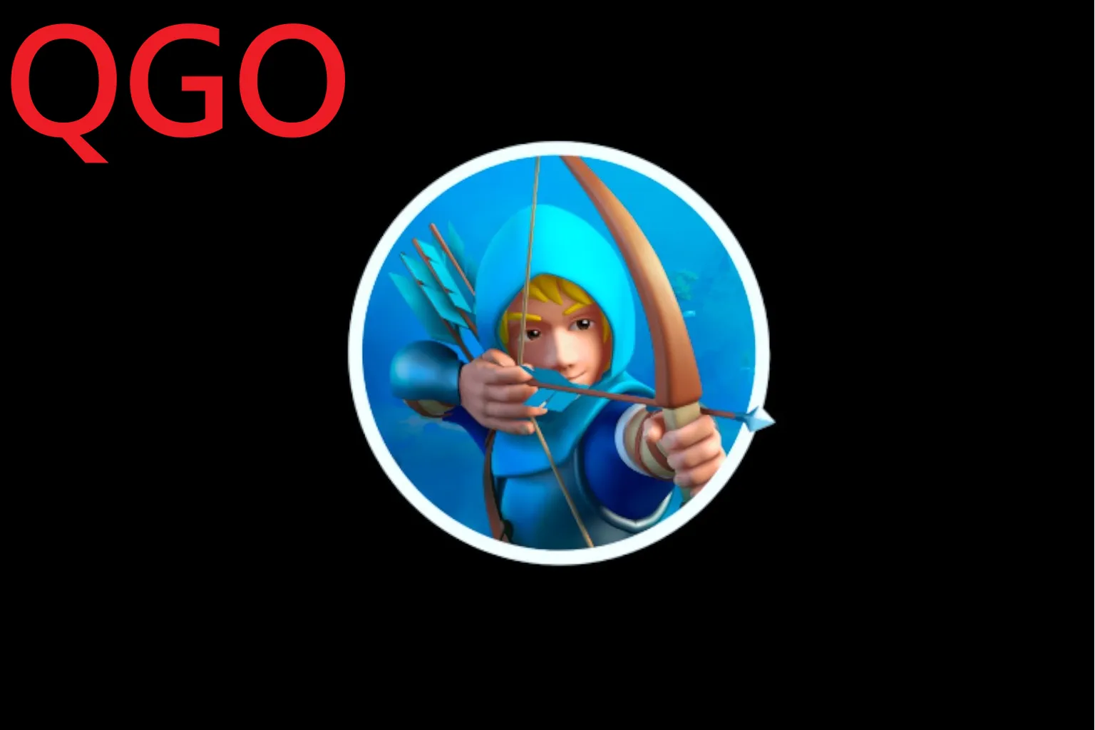QGO 有効化後のアプリアイコン画面で、左上に赤い QGO マークが追加され、最適化済みであることを示している。