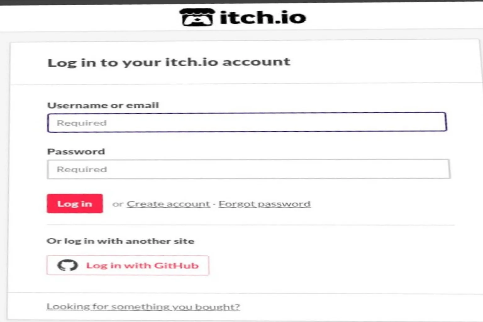 itch.ioログイン画面 ユーザー名とパスワードを入力してQGOを入手する