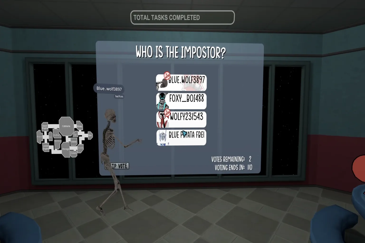 そして…画面に「Impostor」と表示される瞬間！ 自分がキラー側だとわかった時のあのドキドキ感、たまらないんだよな。 静かに立ち回って、誰にもバレずに暗殺していく…まさに心理戦だ。