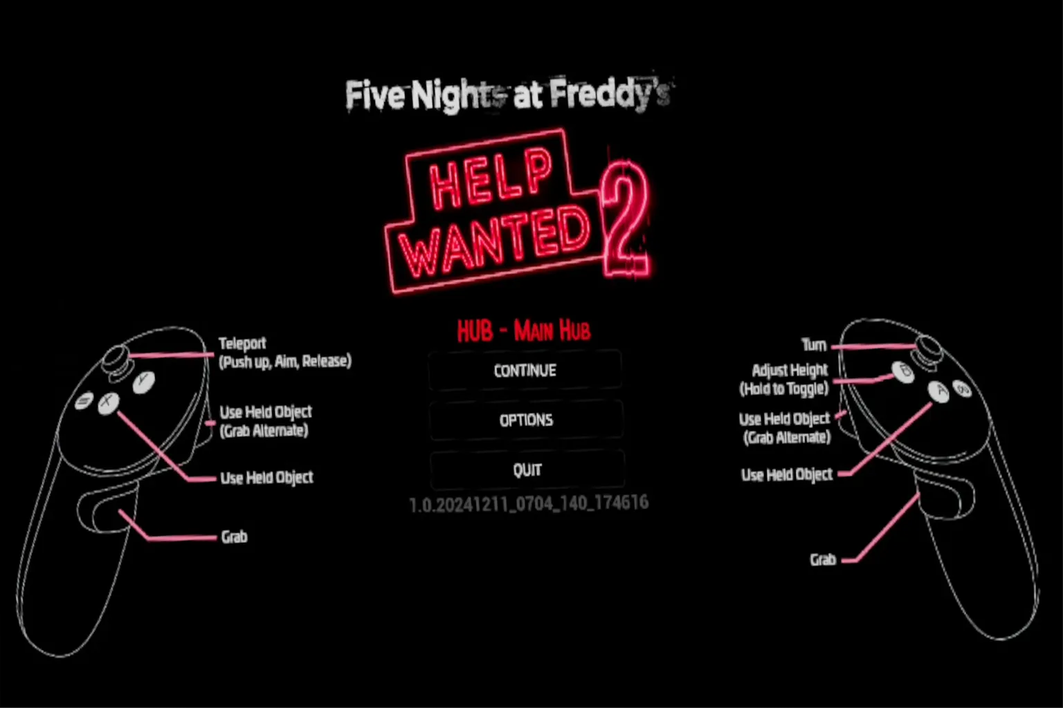Help Wanted 2 の VR コントローラー操作説明画面