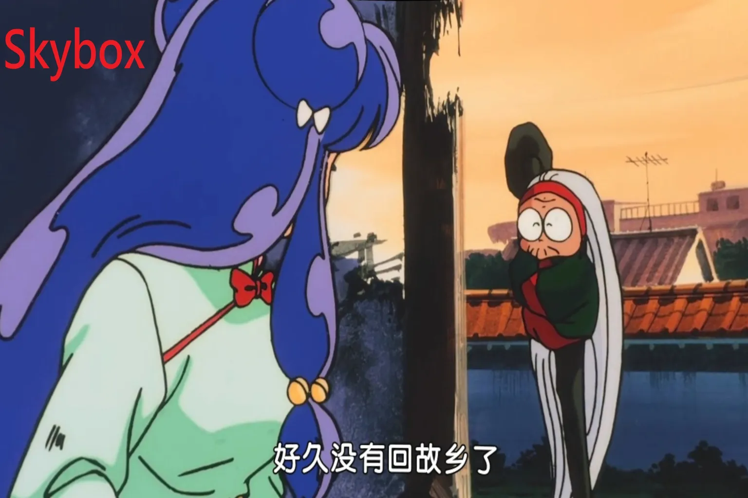 Skybox 模式播放亂馬½劇場版,畫面色彩自然柔和,角色線條銳利,背景色調均勻