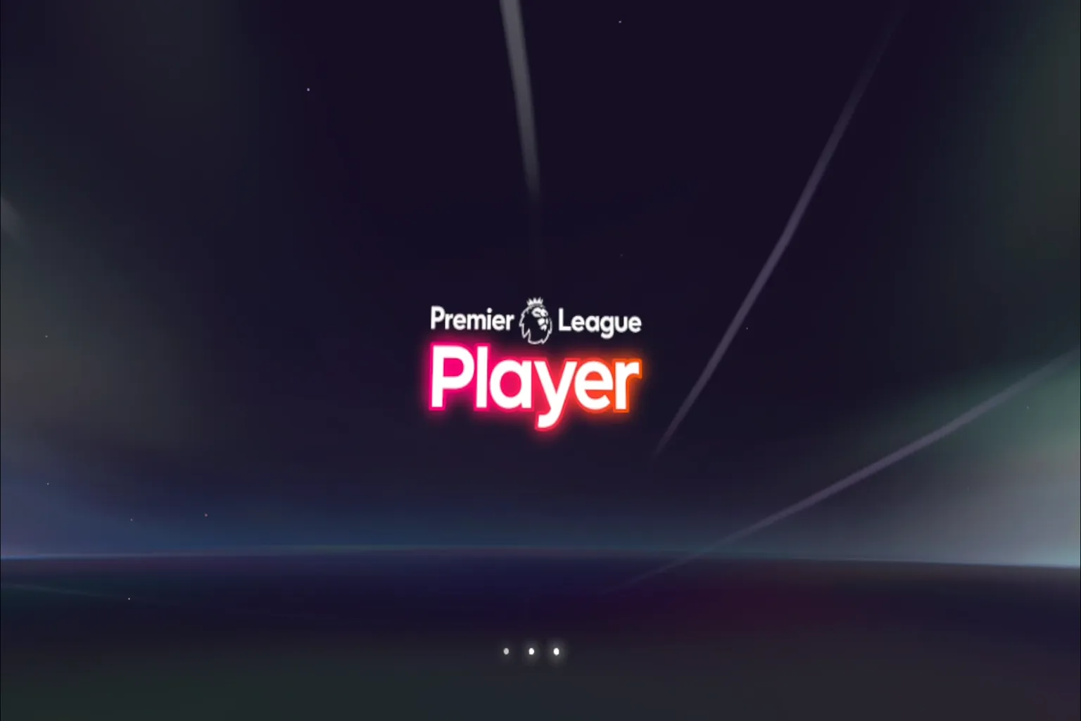 進入 Premier League Player VR 首頁，畫面中央顯示遊戲標誌與星光背景