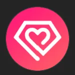 BrilliantVR 的粉色愛心形象標誌，用於代表該品牌的虛擬角色系列與相關內容。