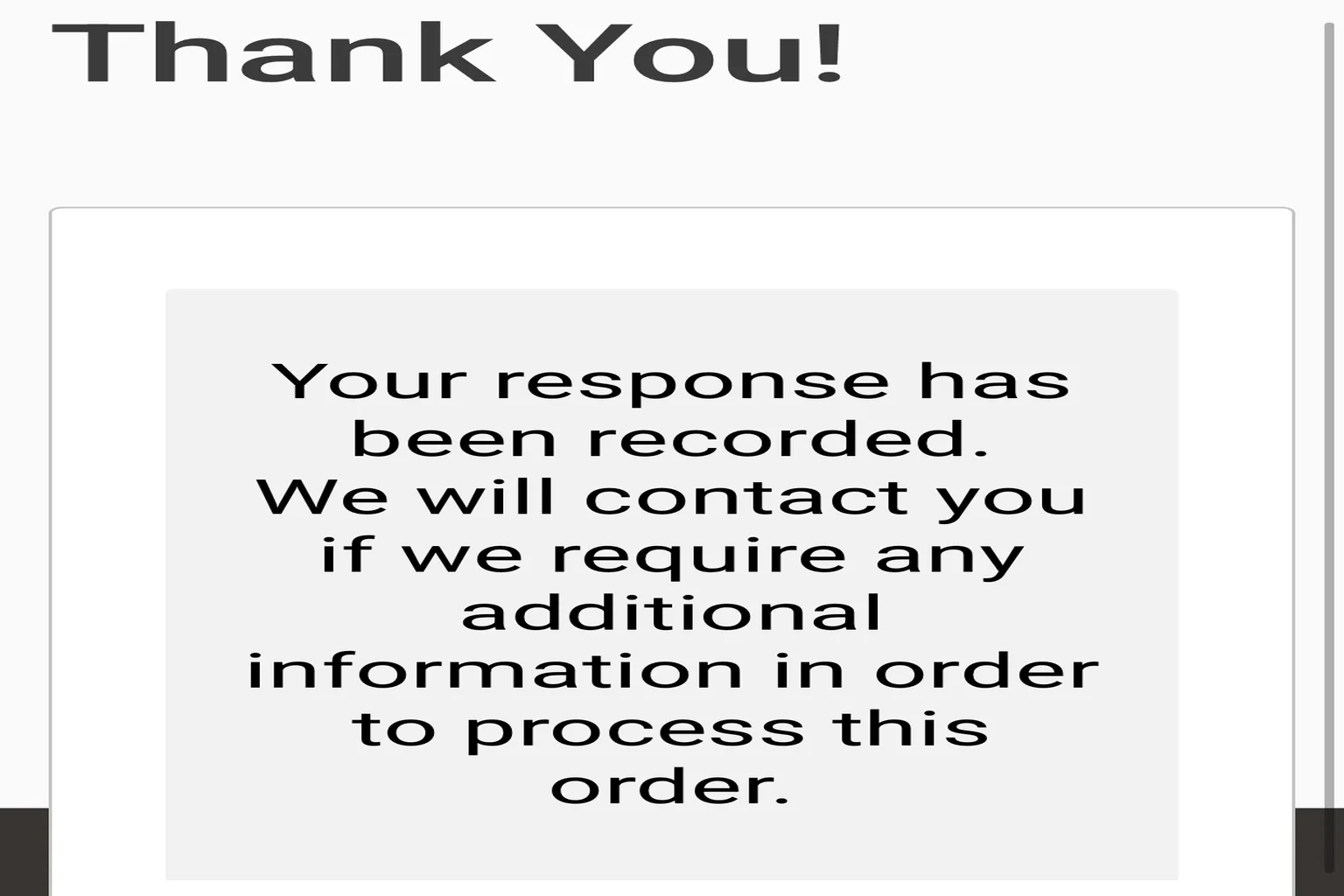 Meta 認證頁顯示已成功收到回覆，系統提示若需額外資訊會再與使用者聯繫