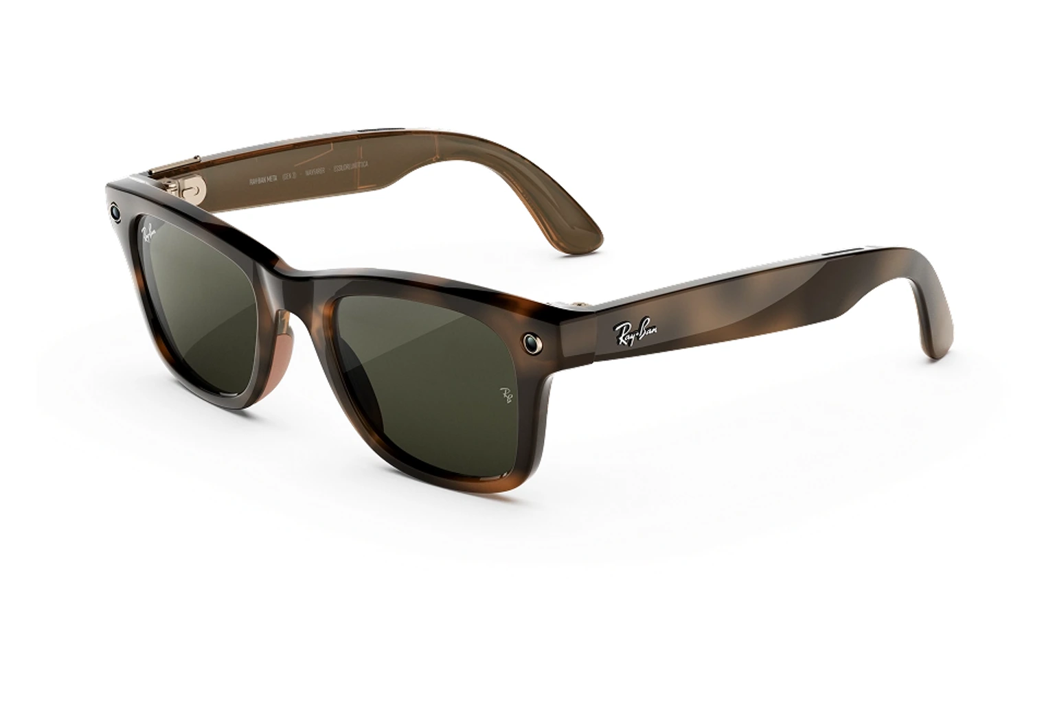 Ray-Ban Meta（第3世代） — Wayfarer。フレーム：ハバナ。レンズ：グリーン。