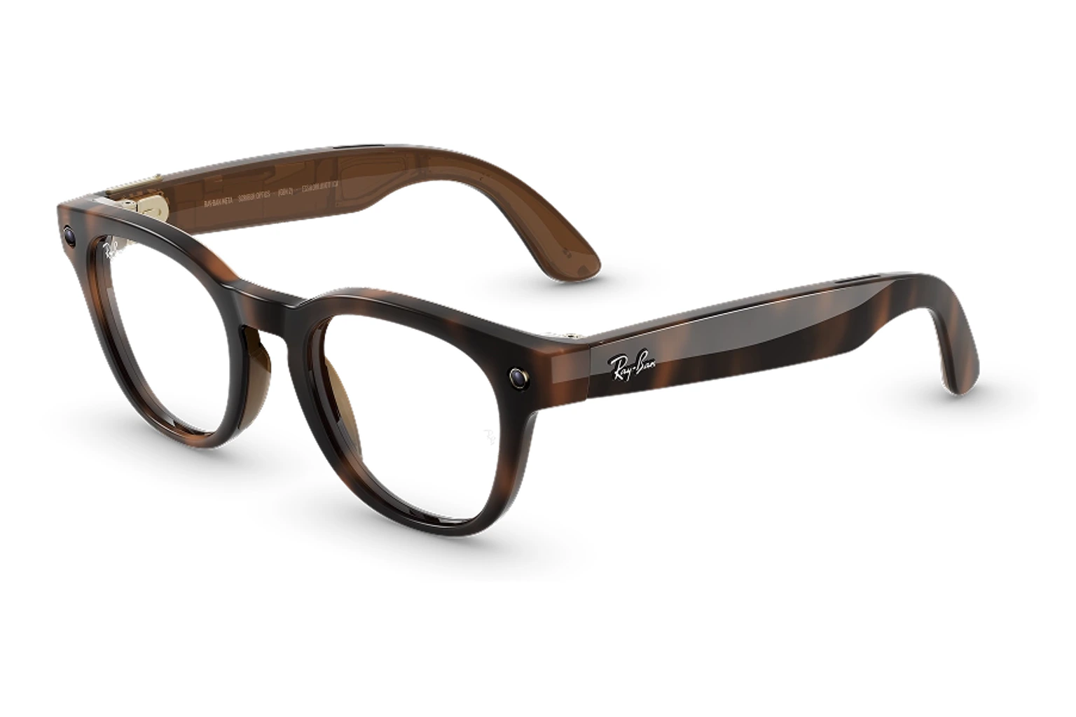 Ray-Ban Meta Optics — Scriber Optics。フレーム：ハバナ。レンズ：クリア。