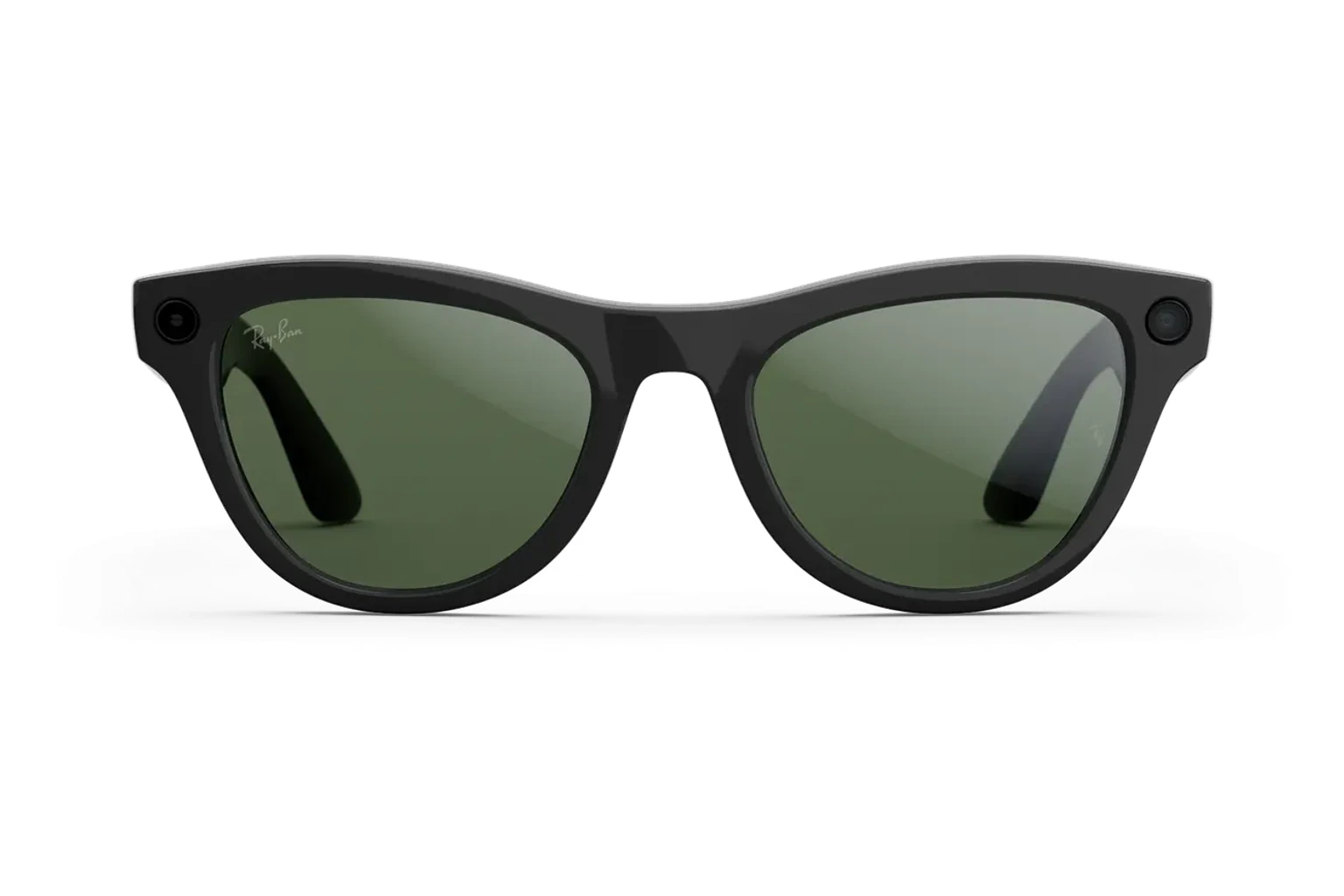 Ray-Ban Meta（第2世代） — Skyler。フレーム：シャイニーブラック。レンズ：クリア/グラファイトグリーンTransitions®。
