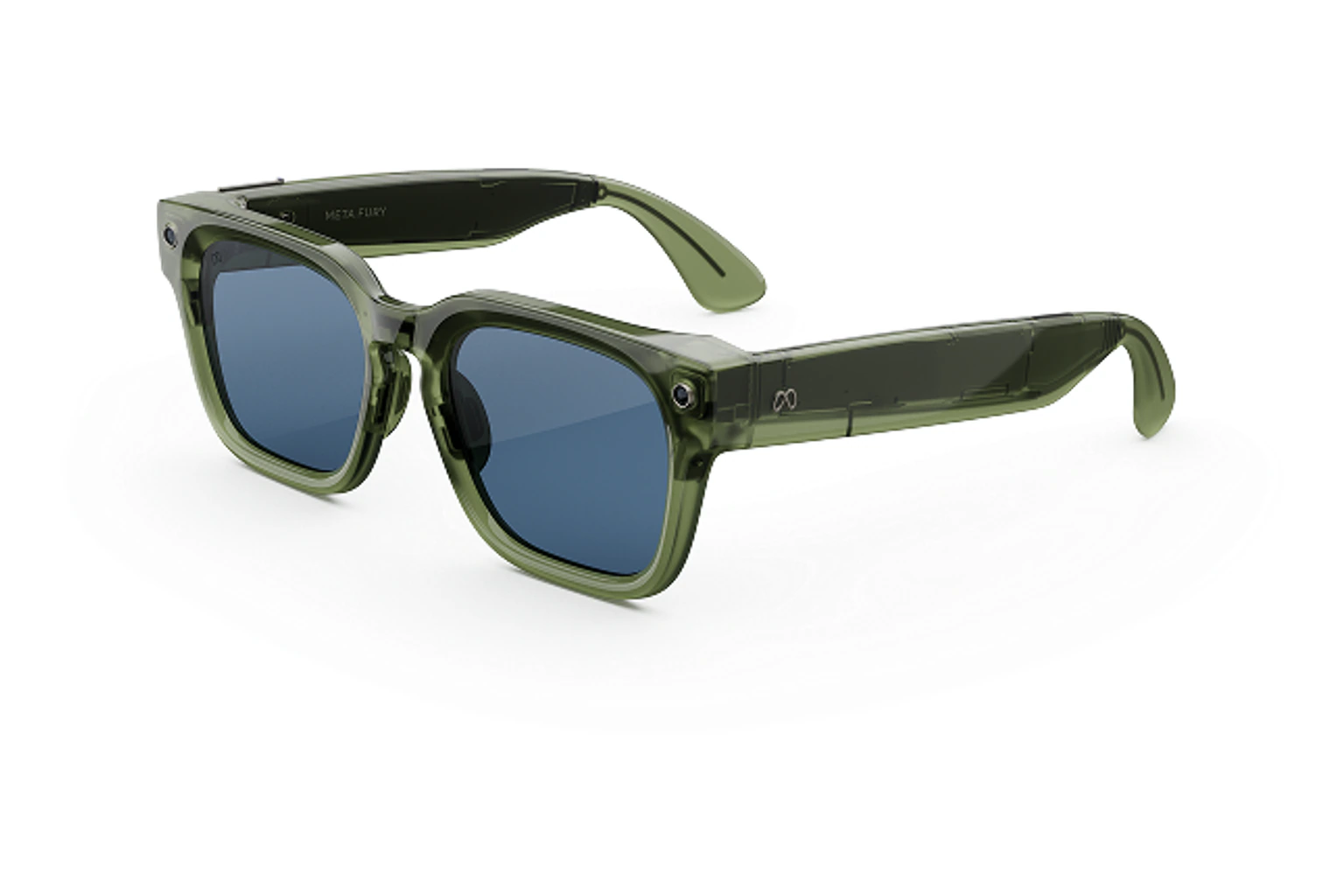 Meta Glasses Fury：レーシンググリーンのフレーム、ライトブルーアトランティックのレンズ
