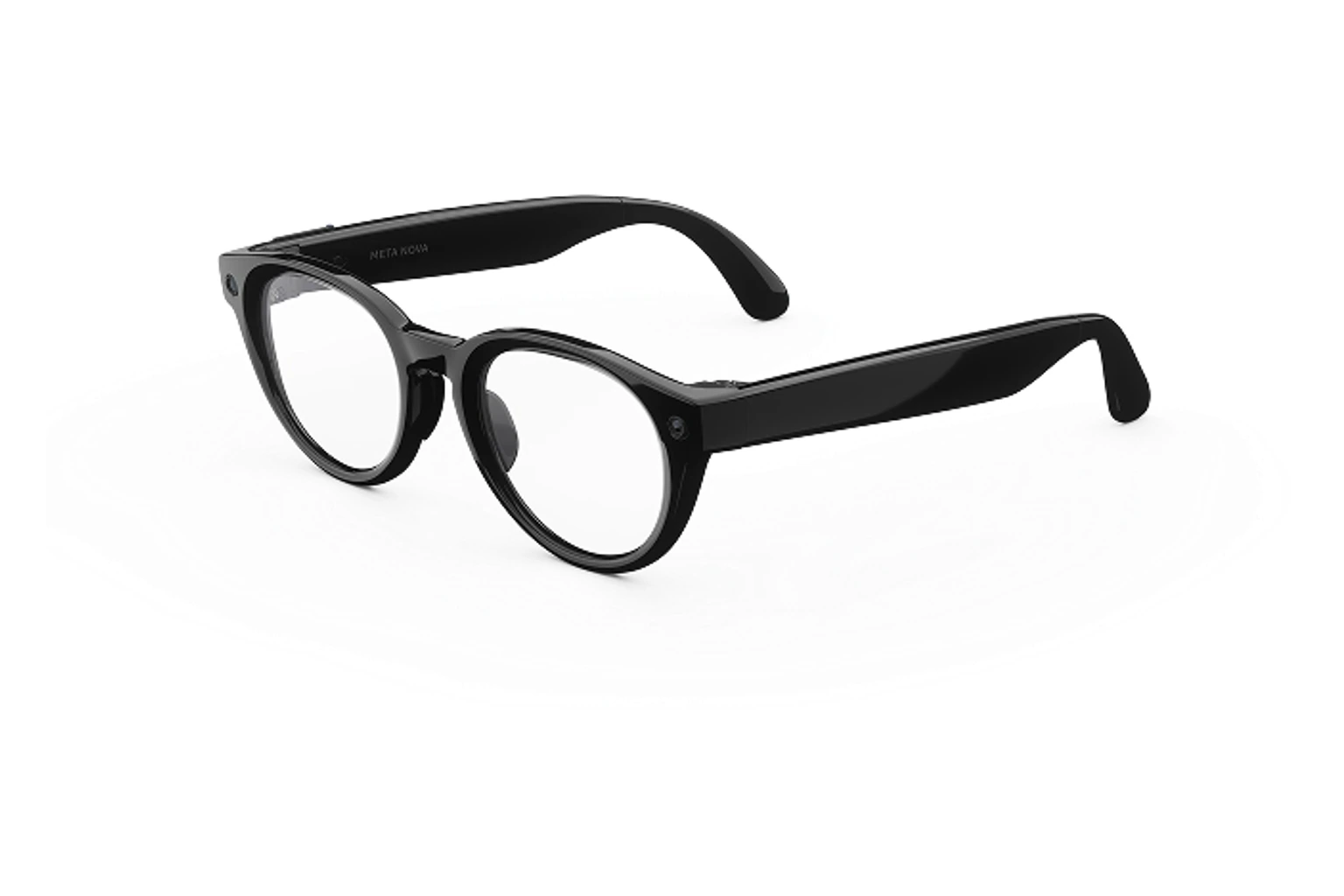 Meta Glasses — Nova。フレーム：クラシックブラック。レンズ：クリア。