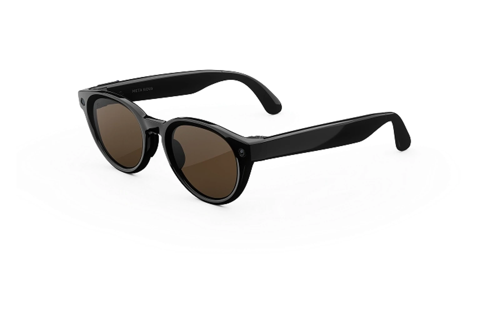 Meta Glasses Nova：クラシックブラックのフレーム、ブラウンのレンズ