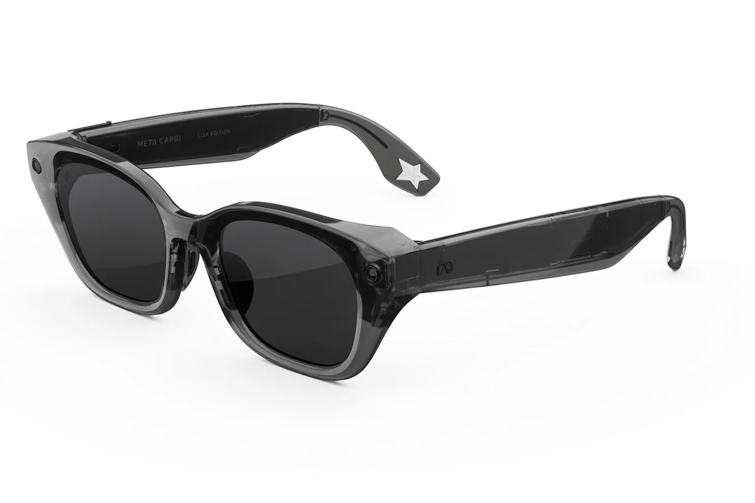 Meta Glasses — Capri LISA Edition。フレーム：エクリプス。レンズ：グレー。