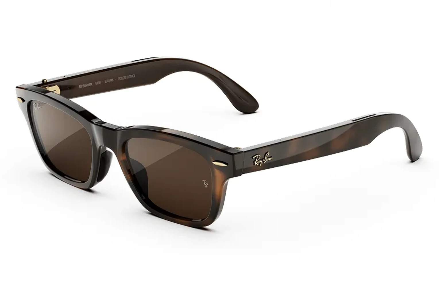Ray-Ban Meta Audio — Burbank，鏡框：哈瓦那金色鏡腳，鏡片：棕色變色鏡片 Transitions®